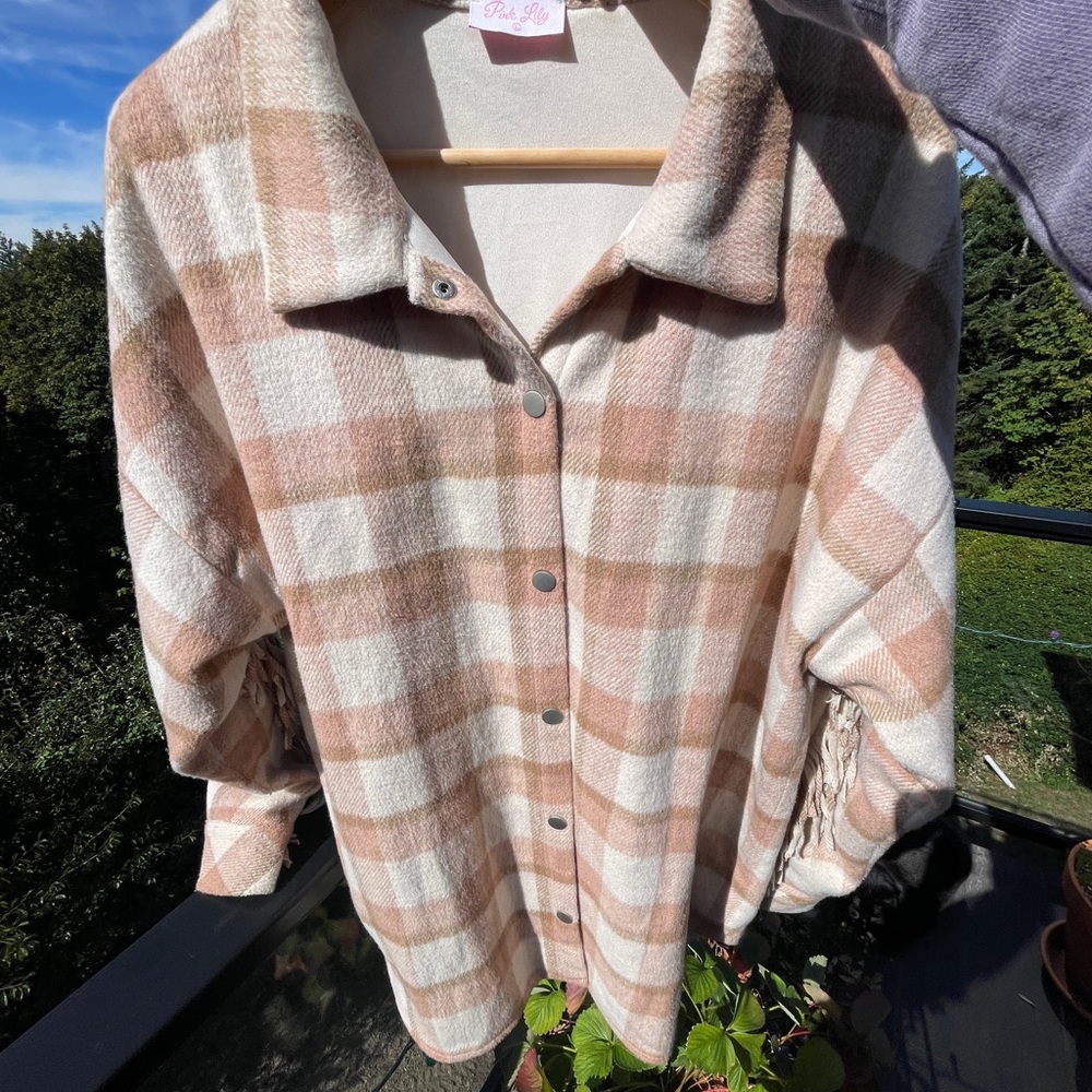 Pink Lily Plaid Shirt in Pink, Cream and Brown — Krista Horton collab.